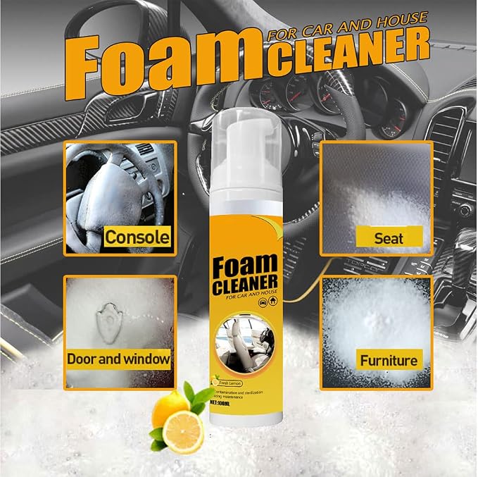 2 PCS Multipurpose Foam Cleaner Spray, Foam Cleaner for car and House, Leather Decontamination, Multi-Functional Foam Cleaner, All-Purpose Household Cleaners for Car and Kitchen