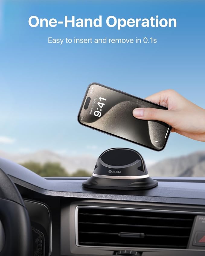 2026 Upgraded Car Phone Holder Mount, Ultra Stable & Silicone Phone Holders for Your Car 360° Rotatable Dashboard Cell Phone Holder Mount for iPhone 17 Pro Max/16/15/14/13/12/ Samsung