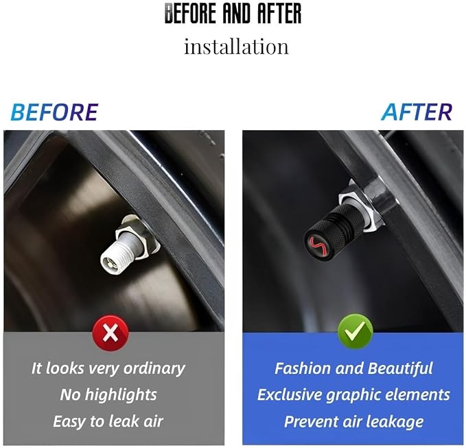 Car Wheel Tire Valve Stem Caps Compatible with Mini Cooper s Fashion Tire Air Caps Cover