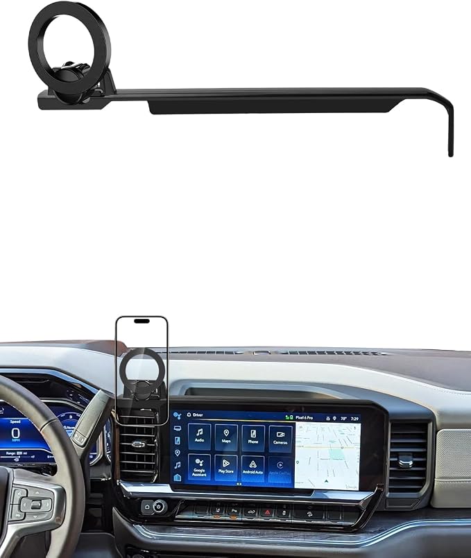 PZK Car Phone Holder for 2022-2026 Chevy Silverado/GMC Sierra 13.4'' Screen | Compatible with MagSafe Magnetic Phone Mount 360° Rotation Hands-Free Chevy LT/RST/ZR2/LTZ/LT Trail Boss/High Country