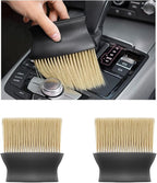 Car Interior Detailing Brush, Ultra-Soft Auto Hair Bristles Removal Dust Collectors, Universal Vehicle Interior Cleaning Dashboard, Air Conditioner Vent etc Tool Accessory (2PCS, Yellow)