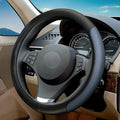 Steering Wheel Cover, Microfiber Leather Splicing with Classic Embossing,Contrasting Colors Anti-Slip Breathable Auto Car Steering Wheel Cover Fit 15 Inch Car Wheel Protector (Black&Blue)