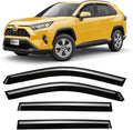 Tape-on Side Window Visors rain Guards Vent Deflectors for Toyota RAV4 2019 2020 2021 2022 2023 2024 2025, Smoke Tinted 4pcs