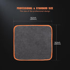 Microfiber Car Drying Towels, Cleaning Cloth Towels, Twist Pile Rapid Drying Orange Edge Car Microfiber Towels for Car Detailing, Pack of 3, 16.5 x 16.5 Inch, 600 GSM, Gray-MT040