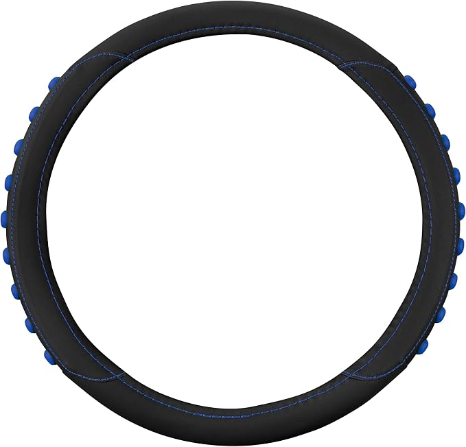 FlexGrip Blue Steering Wheel Cover for Cars – Standard 15 inch Car Steering Wheel Cover, Steering Wheel Protector for Auto Truck Van SUV