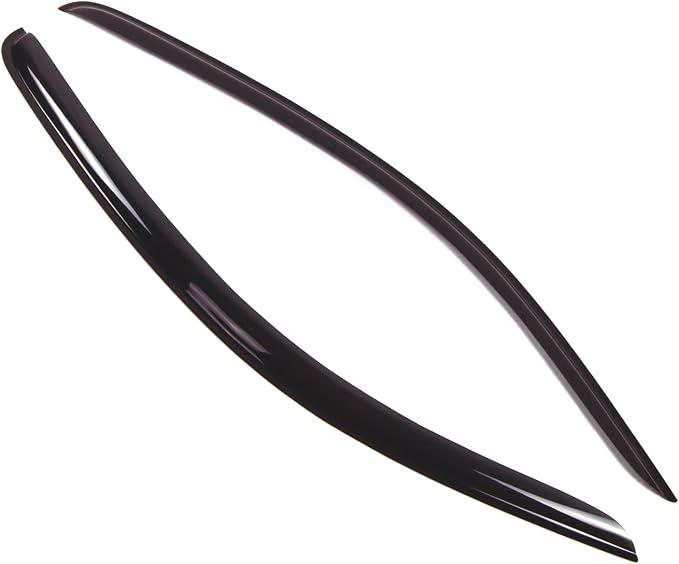 WD2-186 Dark Smoke 2 Pcs Set Window Visor (Outside Mount) Deflector Rain Guard Compatible with 2005-2014 Ford Mustang
