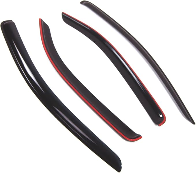 Outside Mount Window Vent Visors Rain Guards Compatible with Chevrolet Cruze 2011-2015 | Side Window Wind Deflectors Rain Shields | Smoke Tinted, 4 Pcs Set, DGWV-687