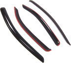 Outside Mount Window Vent Visors Rain Guards Compatible with Chevrolet Cruze 2011-2015 | Side Window Wind Deflectors Rain Shields | Black Tinted, 4 Pcs Set, BGWV-687
