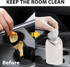 Car Trash Can with Lid, Silicone Leakproof Mini Round Vehicle Garbage Bin for Cup Holder, Portable Automotive Interior Waste Storage & Organizers Accessories, Universal Fit (Beige)