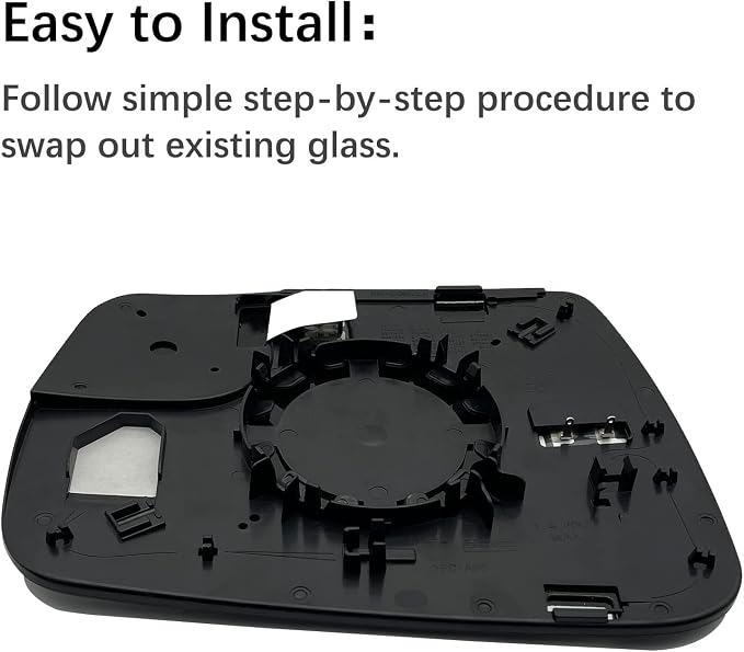 Right Passenger Side Heated Mirror Glass Replacement For 2019 2020 2021 Dodge Ram 1500 - Power Heated, with Backing Plate, Replace 68402036AA 68402037AA