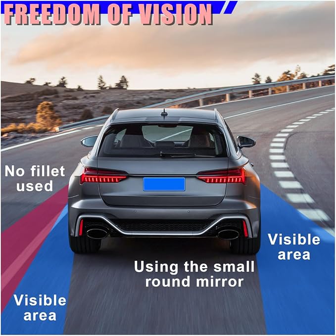 1.94" Car Blind Spot Mirror, 360° Adjustable Round HD Glass Convex Rear View Mirror, Self-Adhesive Frameless Wide Angle Auto Exterior Side Blind Spot Mirrors, Fit for Most Cars (4PCS)