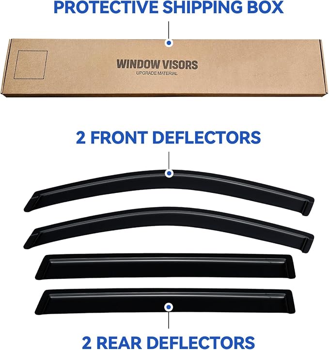 Window Visors Rain Guards for 2010-2017 GMC Terrain, Out-Channel Window Vent Wind Deflectors Visors Shades for 10 11 12 13 14 15 16 17 GMC Terrain