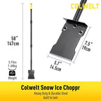 Metal Snow Shovel 58’’, Heavy Duty Ice Scraper for Driveway, Snow Ice Chopper Shoveling Tool with Thickened Blade, Ice Shovel for Sidewalk Ice Removal, Flat Shovel Floor Cleaning Scraper