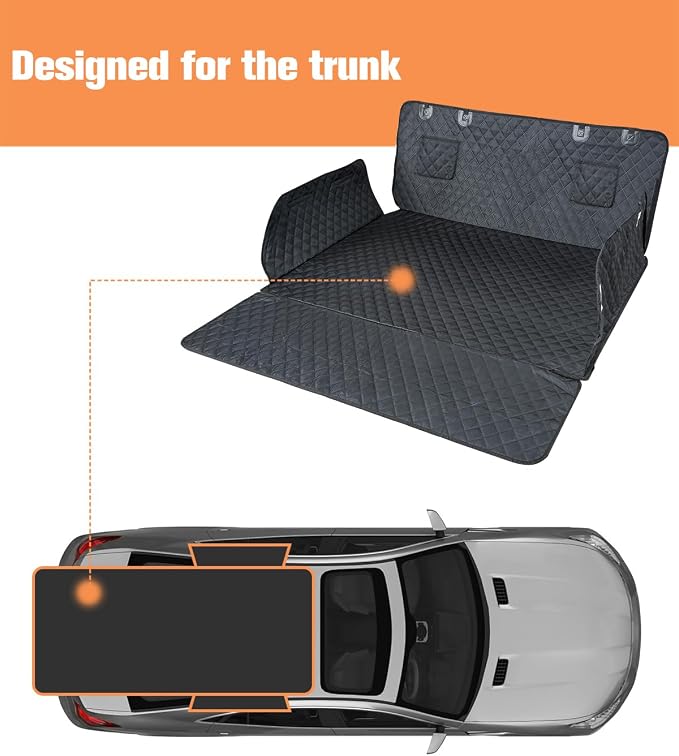 SUV Cargo Liner for Dogs, Waterproof Pet Cargo Cover Dog Seat Mat for SUVs Sedans Vans with Bumper Flap Protector, Scrachproof Non-Slip Large Size Dog Seat Mat Universal Fit
