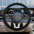 Elastic Stretch Steering Wheel Cover, Anti-Slip, 15inch, Black | Microfiber Odorless Breathable Ice Silk Car Steering Wheel Protector, Easy Carry, Warm in Winter & Cool in Summer