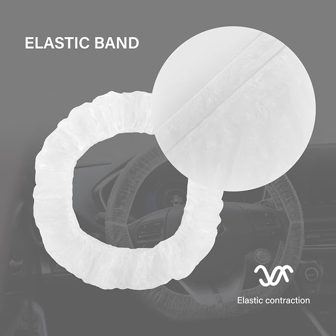 50PCS Disposable Steering Wheel Covers,Disposable Steering Wheel Protector with Elastic for Avoiding Scuffs & Scratches,Universal Car Steering Wheel Cover Car Accessories (50PCS)