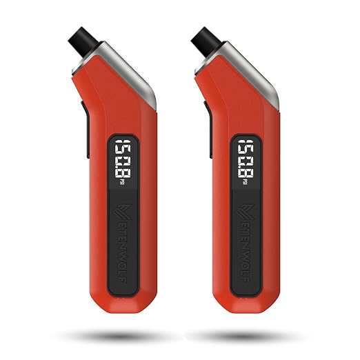 Digital Tire Pressure Gauge 2 Pack, Industrial Tire Gauge 3-200 PSI, Calibrated to ANSI B40.7 Grade 2A(Plus-Minus 0.5%), Air Pressure Gauge with Replaceable AAA Batteries (Vivid Orange)