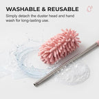 2 PCS Mini Extendable Car Duster Brush,Microfiber Car Duster, Cars Dusters Exterior&Interior Scratch Free, for Cleaning of Vehicle Details, Offices, Windows (Brown)