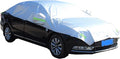 Half Car Cover, Thickened Car Sunshade Windshield Cover, All-Season Foldable Protective Shield for Rain Ice Snow Sand Leaves, for Most Sedans (Silver, 17Ft Long)