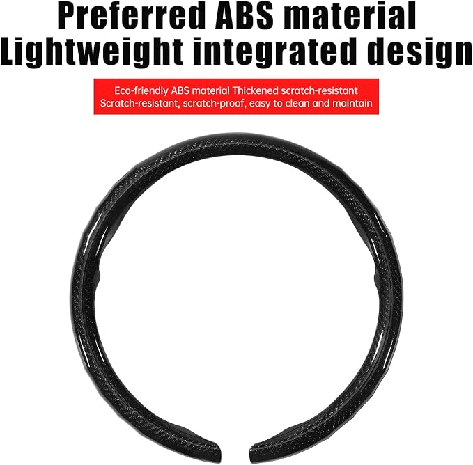 Car Steering Wheel Cover - Integrated Carbon Fiber Pattern Protective Sleeve with Hub Cap Anti-Slip Design - Fits 99% of Models Suitable for 14-16 Inch Sedans, SUVs, and Trucks Interior Accessories