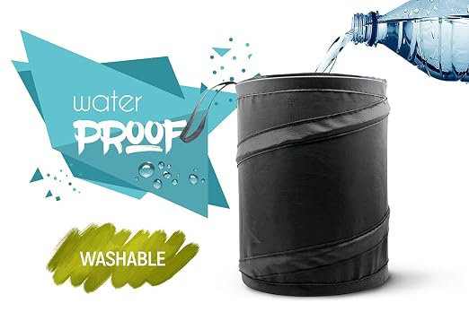 1 Pack, 1 Gallon Car Trash Can | Waterproof Collapsible Pop-Up Car Bin (1 Pack, 1 gal)
