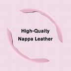 Car Nappa Leather Steering Wheel Cover, Segmented Steering Wheel Protector, Universal 99% Car Wheel Cover Protector (Pink)