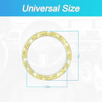 Car Bling Crystal Rhinestone Engine Start Ring Decals, 2 Pack Car Push Start Button Cover/Sticker, Key Ignition Knob Bling Ring, Sparkling Car Interior Accessories for Women (Double Yellow)