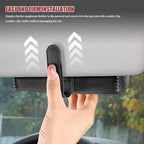 Sunglasses Holder for Car Sun Visor, Leather Auto Eyeglasses Storage Case with Hidden Magnetic Closure, Universal Protective Glasses Organizer Box, Visor Accessories for Woman Man (Black)