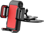Cell Phone Holder for Car, CD Slot Mount, One-Handed Operation, Compatible with iPhone14 13 12 Mini 11 Pro XR XS MAX Galaxy S20 S20+ S10 Red