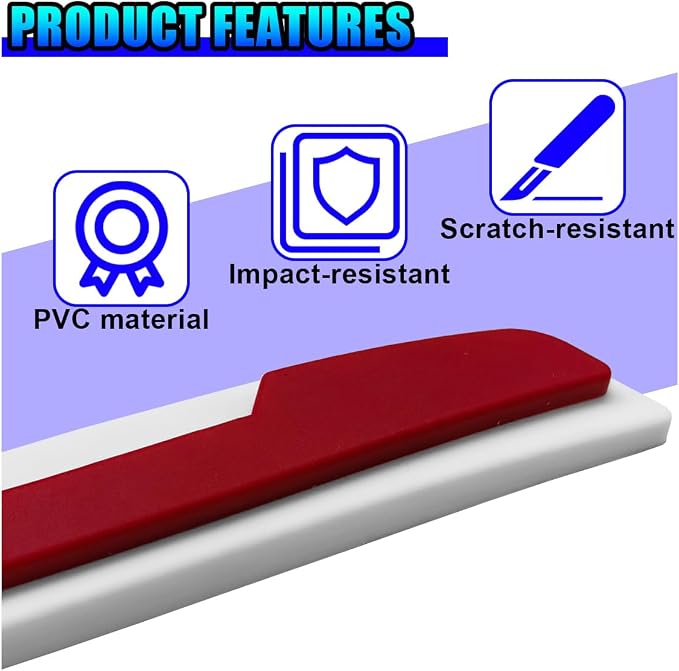 Craedli 4PCS Car Door Edge Guards Protector, Anti-Scratch Car Door Self Adhesive Anti-Collision Trim Strip Auto Side Door Protector, Universal Auto Body Bumper Guard for Cars SUV Truck (White&Red)