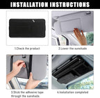 Yourkar Car Sun Visor Organizer, Soft Leather Surface Eyeglasses Note Card Holder Car Storage Bag, Scratch-Resistant Waterproof Auto Sunshade Organizer Bag, Car Accessories (Brown)