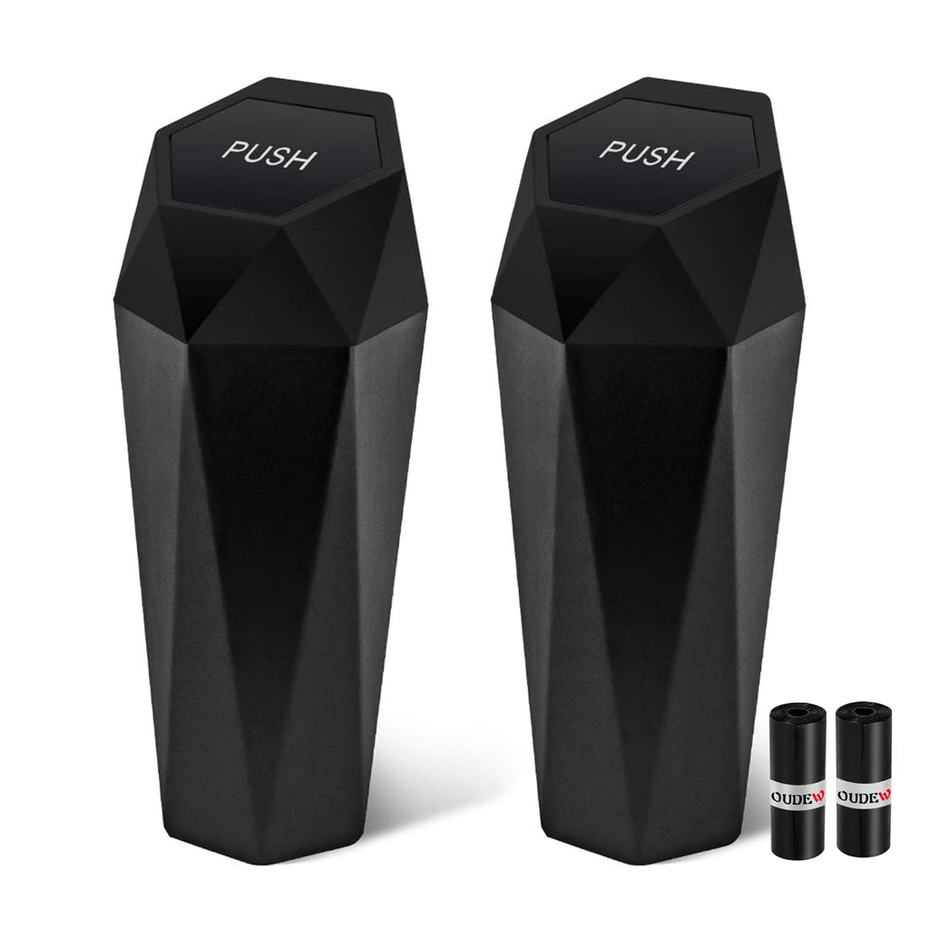 Leakproof Car Trash Can with Lid (2-Pack) — Compact Litter Bin