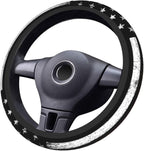 Thin Red Line 3-Pc Car Set: Steering Wheel Cover & 2 Car Coasters | Firefighter Anti-Slip Breathable Universal for 14.5 -15.5 Inch Car Wheel Cover Suitable for Men Women