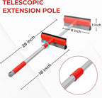 Windshield Cleaner Tool 2 in 1 Car Window Squeegee with Extendable Handle (18"-28.5") Window Cleaner with Squeegee and Sponge for Shower, Glass Cleaning
