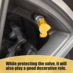 Prank Glow in The Dark Valve Stem Caps Prank, Glow in The Dark Car Tire Caps, Little Buddy Valve Cap, Glowing Tire Valve Cap, Luminous Tire Valve Stem 4 Pack (Yellow Glow in the Dark Duck)