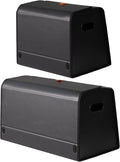 XDV Trunk Organizers, Car Organizers, Storage Solutions, and Car Storage Organizers for SUVs, Sedans, Back Seats, and Luxury Vehicles with Lid, Leather, Small, Large Car shoes box (Plain Black, M&L)