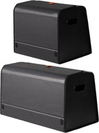 XDV Trunk Organizers, Car Organizers, Storage Solutions, and Car Storage Organizers for SUVs, Sedans, Back Seats, and Luxury Vehicles with Lid, Leather, Small, Large Car shoes box (Plain Black, M&L)