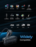 AINOPE 108W Multiple Ports Car Charger, Cigarette Lighter USB Charger, PD&QC Car Charger Adapter Fast Charging for iPhone 17 [+5FT Cable], 12V Road Trip Essentials for Kids, Car Accesories