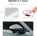 2 PCS Car Blind Spot Mirror, Fan Shaped HD Glass Convex 360° Rotating Wide Angle Side Mirror, Frameless Car Blindspot Mirror for Larger Image and Traffic Safety (Rectangular)