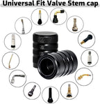 4-Piece Black Anodized Aluminum-Plastic Composite Tire Valve Stem Caps with Integrated Plastic Sleeve,Corrosion-Resistant and Universal Fit,Suitable for Cars, Trucks, and Motorcycles(Black)