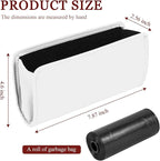 Car Trash Can, Leather Waterproof Automotive Garbage Can with Trash Bag, Hanging Mini Vehicle Trash Bin, Small Auto Door Organizer Storage Pouch, Universal Car Accessories (White)