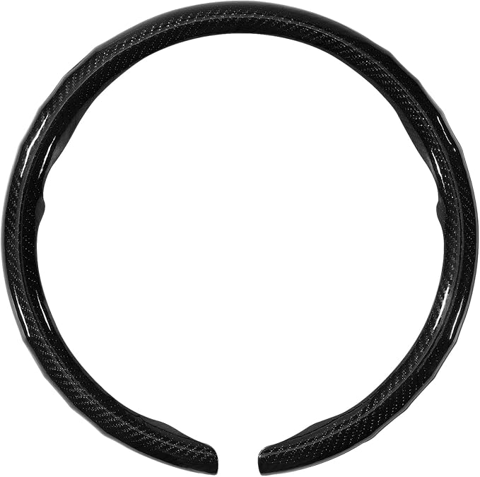 Car Steering Wheel Cover - Integrated Carbon Fiber Pattern Protective Sleeve with Hub Cap Anti-Slip Design - Fits 99% of Models Suitable for 14-16 Inch Sedans, SUVs, and Trucks Interior Accessories