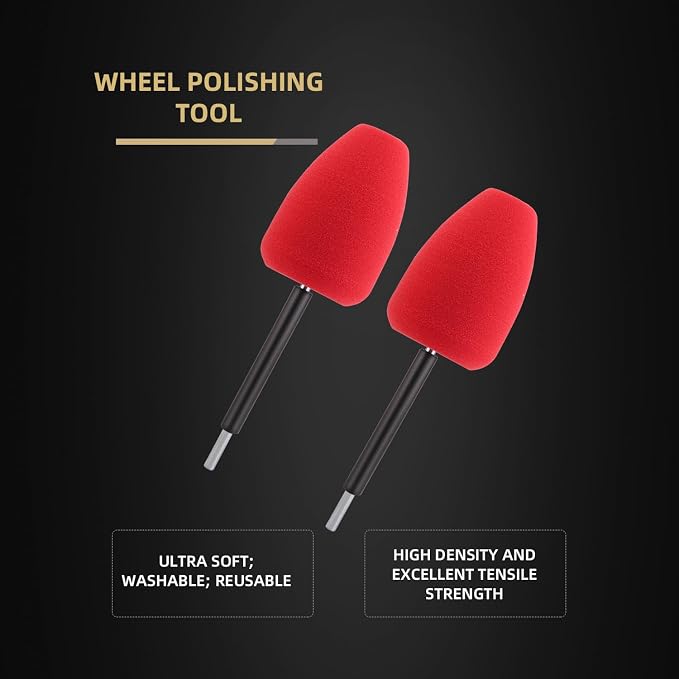 Metal Polishing Tool, Auto Cylindrical Metal Polish Buffing Polishing Ball, Drill Buffing Sponge Pads Buffing Wheel for Drill Foam, Sponge Buffing for Automotive Car Wheel Hub Care