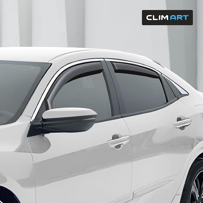 in-Channel Incredibly Durable Rain Guards for Honda Civic 2016-2021 Sedan, Original Window Deflectors, Vent Window Visors, Vent Deflector, 4 pcs. - 616071