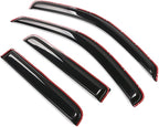 in-Channel Window Visors Fits for 2000-2004 Dodge Dakota Crew Cab with Only One Straight Window, Side Auto Window Wind Deflectors, Ventshade, Rain Guards for Cars/Trucks
