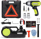 Electric Car Jack Kit 5 Ton,Hydraulic Car Jack Lift DC12V with Electric Impact Wrench & Inflator for SUV MPV Sedan Truck Tire Change & Garage Repair（Lifting Range 6.1-21.7 inch）