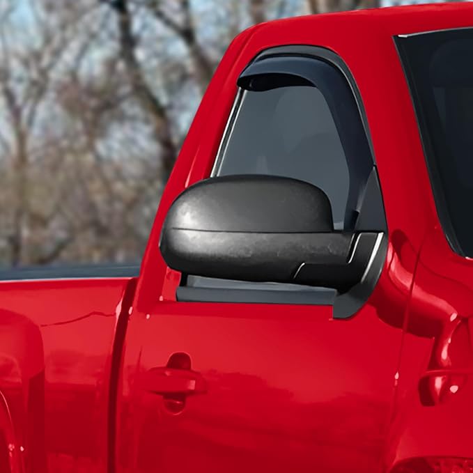 Voron Glass in-Channel Extra Durable Rain Guards for Trucks Chevrolet (Chevy) Silverado/GMC Sierra 2007-2013 Regular Cab, Window Deflectors, Vent Window Visors, 2 Pieces - 210004