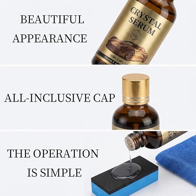 PTZ Crystal Serum – Advanced Graphene Ceramic Coating for Cars, 9H Graphene Coating for Auto Car Detailing, Coat Restore for Paint, Glass & Wheel(100ML)