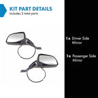 Driver and Passenger Side Mirror Assembly Set Power Chrome 3-Pin for 1992-1996 Ford Bronco 1992-1997 F-150 1992-1996 F-250 without Performance Package