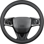 New Nappa Leather car Steering Wheel Cover, Anti-Slip, Safety, Soft, Breathable Full Surround Universal 15 inch Black